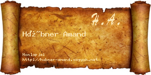Hübner Amand névjegykártya